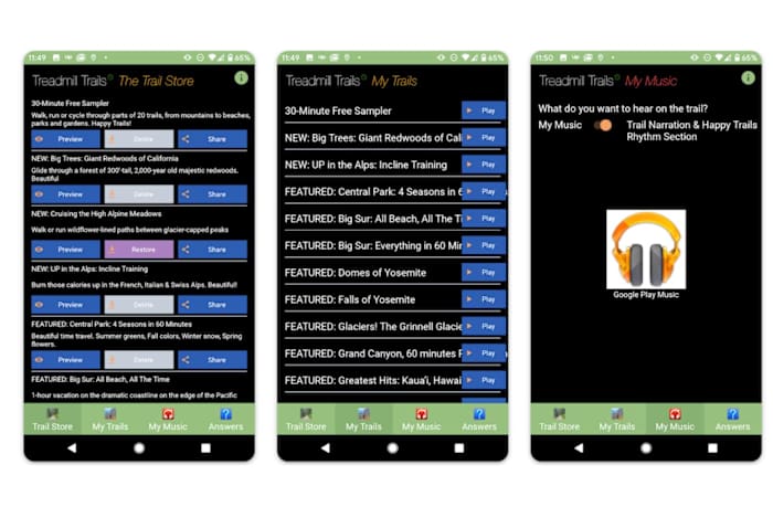 Treadmill Trails App